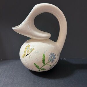 Vintage Southwestern Style Uniquely Shaped Clay Pottery Pitcher Hand Painted